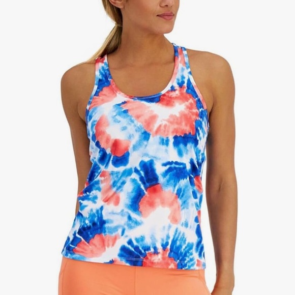 Women's Tie Dye Racerback Vibrant Tank Top - Picture 3 of 3